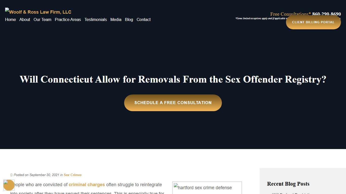 Will Connecticut Allow for Removals From the Sex Offender Registry? Hartford Sex Crime Defense Lawyer